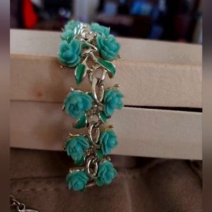 Blue Rose Necklace Set